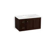 Load image into Gallery viewer, KOHLER K-99520-L-1WB Damask 36&amp;quot; wall-hung bathroom vanity cabinet with 1 door and 2 drawers on left

