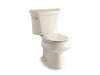 KOHLER 3997-UT-47 Wellworth Two-Piece Round-Front 1.28 Gpf Toilet With Tank Cover Locks And Insulated Tank in Almond