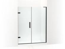 Load image into Gallery viewer, KOHLER 27616-10L-BL Composed 57-1/4&amp;quot;–58&amp;quot; W X 71-1/2&amp;quot; H Frameless Pivot Shower Door With 3/8&amp;quot; Crystal Clear Glass And Back-To-Back Vertical Door Pulls in Matte Black
