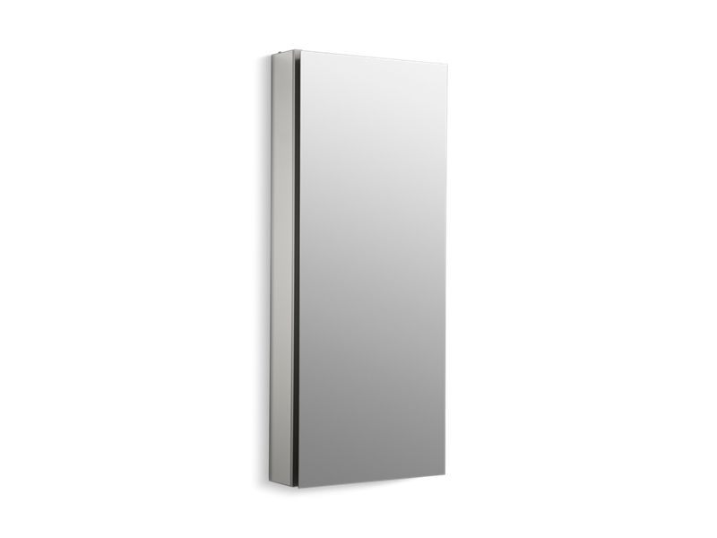 KOHLER K-2913-PG Catalan 15" W x 36-1/8" H aluminum single-door medicine cabinet with 107 degree hinge