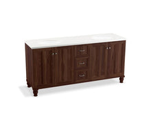 Load image into Gallery viewer, KOHLER K-99525-LG-1WE Damask 72&amp;quot; bathroom vanity cabinet with furniture legs, 4 doors and 3 drawers
