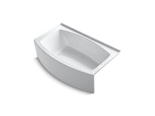 Load image into Gallery viewer, KOHLER K-1118-RAW Expanse 60&amp;quot; x 30-36&amp;quot; curved alcove bath with integral apron, Bask heated surface and right-hand drain
