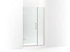 KOHLER 27600-10L-BNK Composed 39-5/8"–40-3/8"W X 71-1/2"H Frameless Pivot Shower Door With 3/8" Crystal Clear Glass And Back-To-Back Vertical Door Pulls in Anodized Brushed Nickel