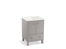 Load image into Gallery viewer, KOHLER K-99501-LG-1WT Jacquard 24&amp;quot; bathroom vanity cabinet with furniture legs, 2 doors and 1 drawer
