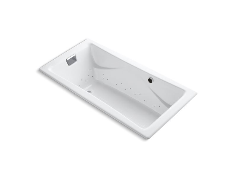 KOHLER K-865-GCP-0 Tea-for-Two 72" x 36" drop-in BubbleMassage air bath with Polished Chrome airjet finish