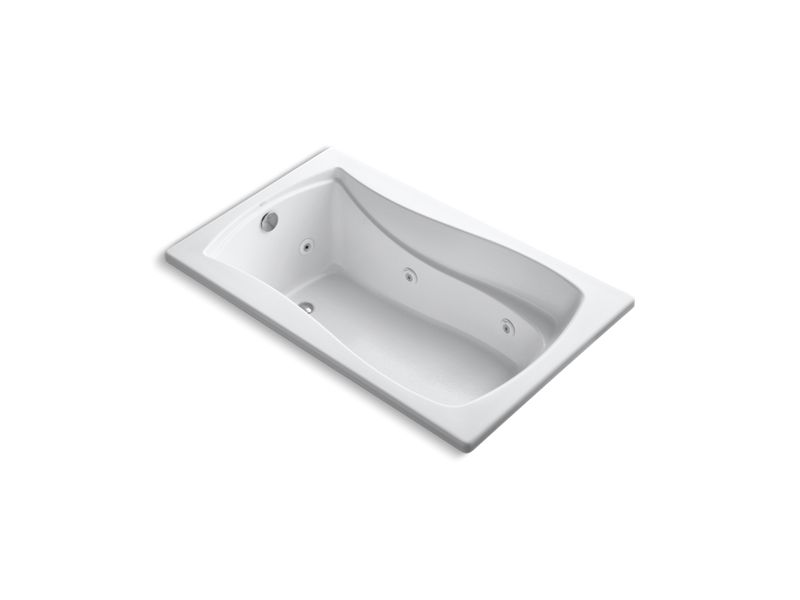 KOHLER K-1239-H Mariposa 60" x 36" drop-in whirlpool with reversible drain and heater