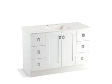 Load image into Gallery viewer, KOHLER K-99535-TK-1WA Poplin 48&amp;quot; bathroom vanity cabinet with toe kick, 2 doors and 6 drawers
