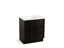 Load image into Gallery viewer, KOHLER K-99517-TKR-1WU Damask 30&amp;quot; bathroom vanity cabinet with toe kick, 1 door and 3 drawers on right
