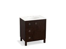 Load image into Gallery viewer, KOHLER K-99504-LGL-1WB Jacquard 30&amp;quot; bathroom vanity cabinet with furniture legs, 1 door and 3 drawers on left
