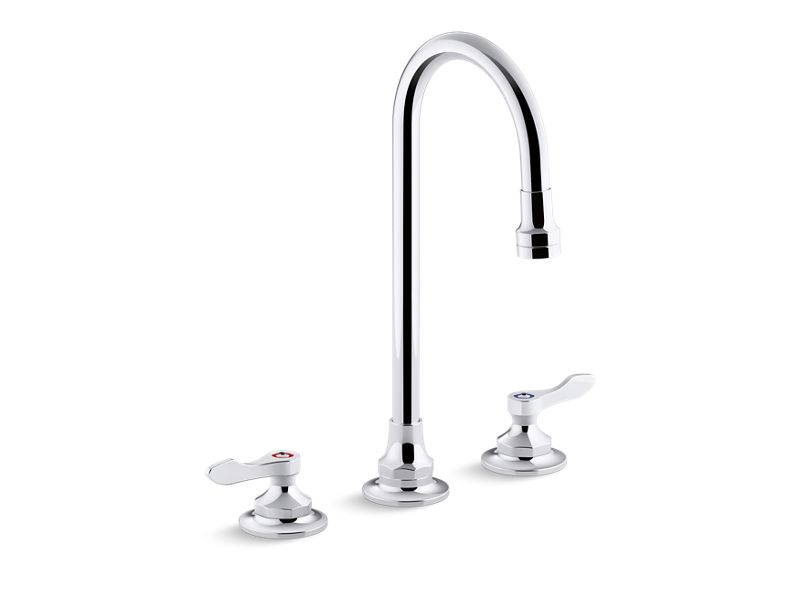 KOHLER K-800T70-4AKL Triton Bowe 1.0 gpm widespread bathroom sink faucet with laminar flow, gooseneck spout and lever handles, drain not included