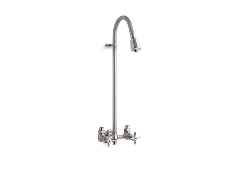 KOHLER K-7258 Industrial exposed shower with reversible yoke and galvanized riser
