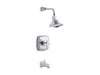 KOHLER Margaux Rite-Temp Bath And Shower Trim Set With Cross Handle And Npt Spout, Valve Not Included in Polished Chrome