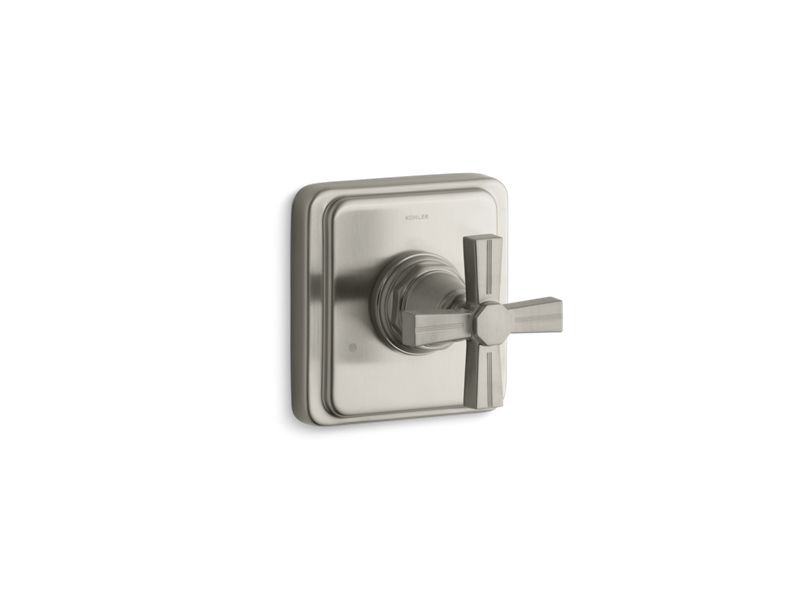 KOHLER T13175-3B-BN Pinstripe Valve Trim With Cross Handle For Transfer Valve, Requires Valve in Vibrant Brushed Nickel