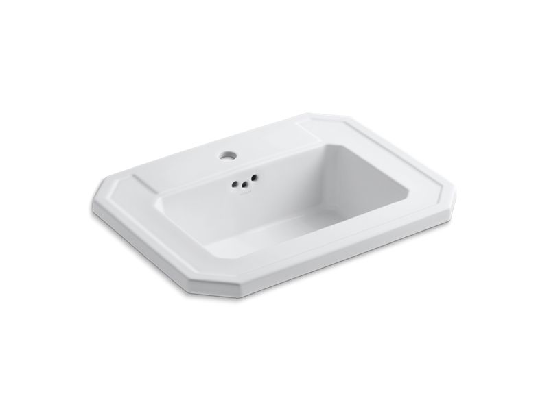 KOHLER K-2325-1-0 Kathryn Drop-in bathroom sink with single faucet hole