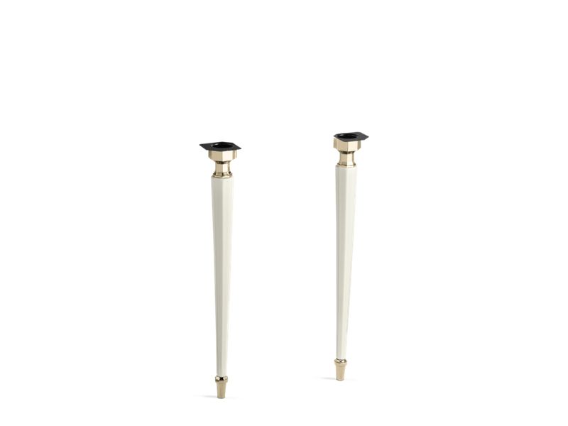 KOHLER 2317-AF-96 Kathryn Octagonal Fireclay/French Gold Tapered Brass Table Legs in Biscuit