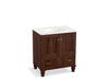 KOHLER K-99516-LG-1WE Damask 30" bathroom vanity cabinet with furniture legs, 2 doors and 1 drawer