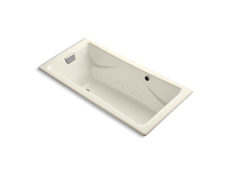 KOHLER K-865-G47-47 Tea-for-Two 72" x 36" drop-in BubbleMassage air bath with Almond airjet finish