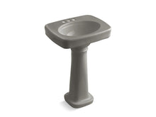Load image into Gallery viewer, KOHLER 2338-4-K4 Bancroft 24&amp;quot; Pedestal Bathroom Sink With 4&amp;quot; Centerset Faucet Holes in Cashmere

