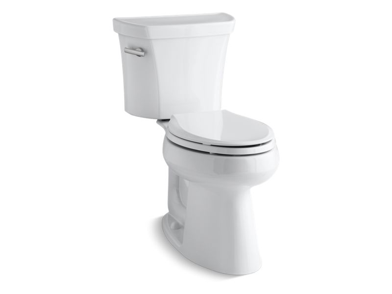 KOHLER 3889-UT-0 Highline Comfort Height Two-Piece Elongated 1.28 Gpf Chair Height Toilet With Tank Cover Locks, Insulated Tank And 10" Rough-In in White