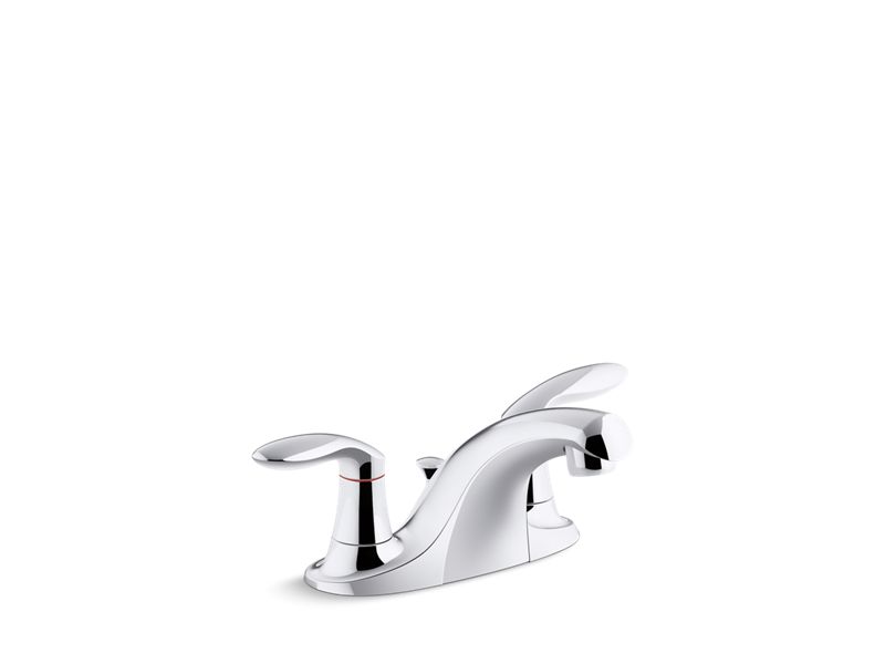 KOHLER K-15241-4DRA Coralais Two-handle centerset bathroom sink faucet with plastic pop-up drain and lift rod