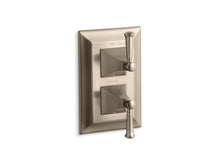Load image into Gallery viewer, KOHLER T10422-4S-BV Memoirs Stately Valve Trim With Lever Handles For Stacked Valve, Requires Valve in Vibrant Brushed Bronze
