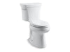 KOHLER Highline Comfort Height Two-piece elongated 1.28 gpf chair height toilet with tank cover locks and 14" rough-in