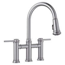 Load image into Gallery viewer, BLANCO 442505 Empressa Pull-Down Bridge Faucet 1.5 GPM - PVD Steel
