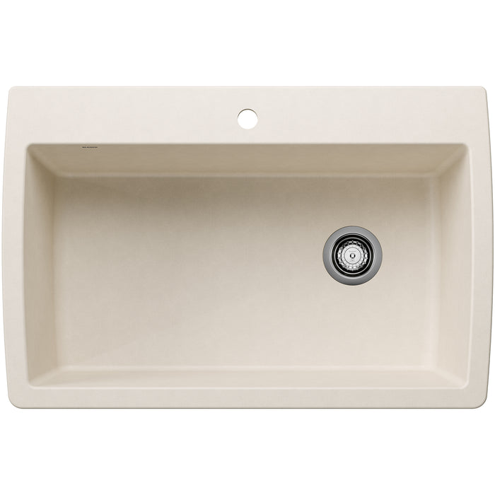 BLANCO 443072 Diamond Super Single Dual Mount Kitchen Sink - Soft White