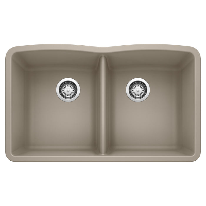 BLANCO 441286 Diamond Equal Double Bowl Kitchen Sink - Truffle