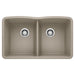 BLANCO 441286 Diamond Equal Double Bowl Kitchen Sink - Truffle