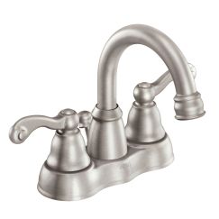 Moen Traditional 1.2 GPM Two Handle High Arc Bathroom Faucet in Spot Resist Brushed Nickel