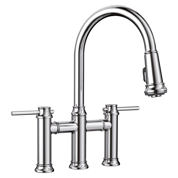 BLANCO 442504 Empressa Pull-Down Bridge Faucet 1.5 GPM - Chrome