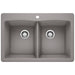 BLANCO 440219 Diamond Equal Double Dual Mount Kitchen Sink - Metallic Gray