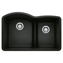 Load image into Gallery viewer, BLANCO 442910 Diamond 1-3/4 Double Bowl Kitchen Sink with Low Divide - Coal Black
