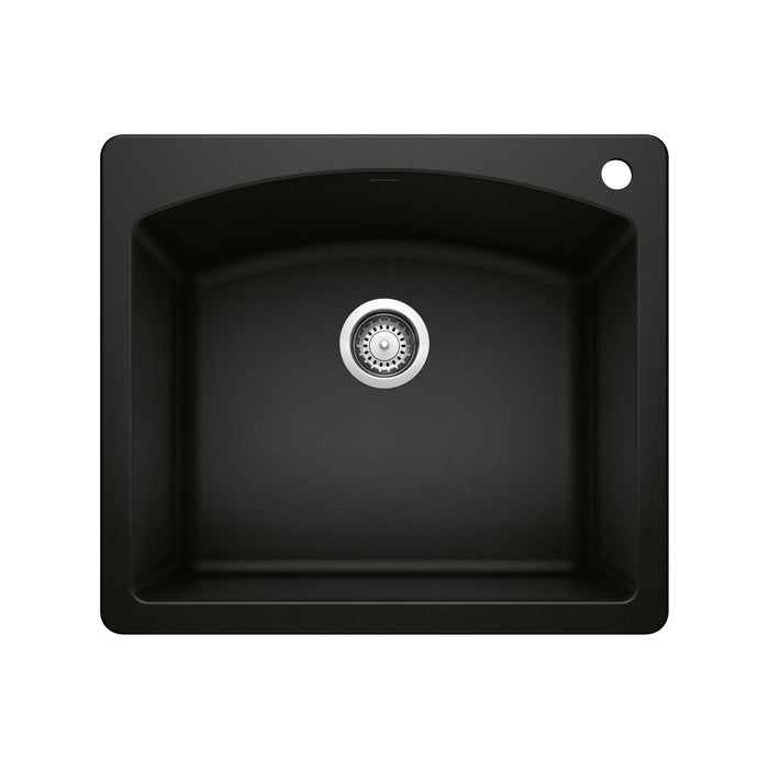 BLANCO 442905 Diamond Single Bowl Dual Mount Kitchen Sink - Coal Black