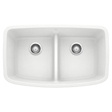 Load image into Gallery viewer, BLANCO 442199 Valea Equal Double Bowl Kitchen Sink with Low Divide - White
