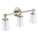 Moen Brushed nickel three globe bath light