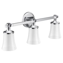 Moen Chrome three globe bath light