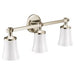 Moen Polished nickel three globe bath light