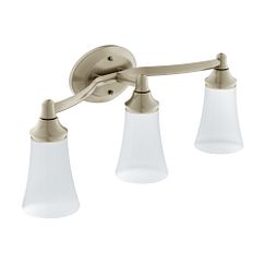 Moen Brushed nickel three globe bath light