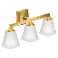 Load image into Gallery viewer, Moen YB5163 Brushed gold three globe bath light
