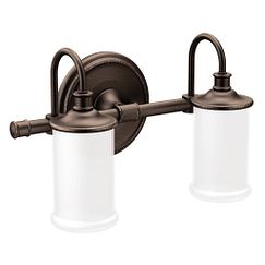 Moen YB6462 Oil rubbed bronze two globe bath light