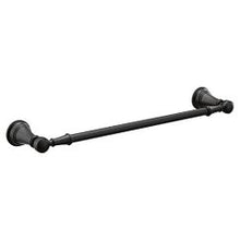 Load image into Gallery viewer, Moen YB8418 Matte black 18&amp;quot; towel bar
