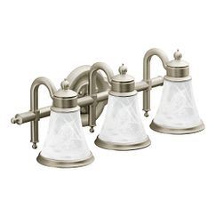 Moen Brushed nickel three globe bath light