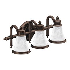 Moen Oil rubbed bronze three globe bath light
