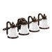 Moen Oil rubbed bronze four globe bath light