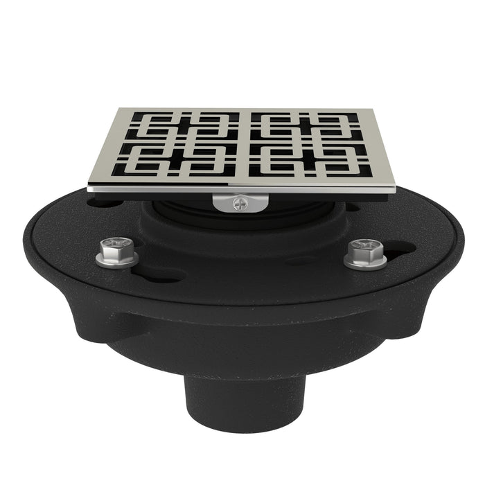 ROHL SDCI2-3142 Cast Iron 2" No Hub Drain Kit With 3142 Weave Decorative Cover