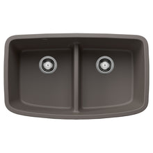 Load image into Gallery viewer, BLANCO 443126 Valea Equal Double Bowl Kitchen Sink with Low Divide - Volcano Gray
