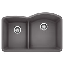 Load image into Gallery viewer, BLANCO 441600 Diamond 1-3/4 Reverse Double Bowl Kitchen Sink with Low Divide - Cinder

