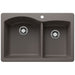 BLANCO Diamond 1-3/4 Double Bowl Dual Mount Kitchen Sink - Volcano Gray